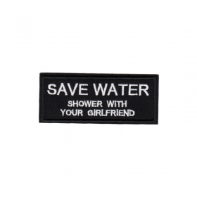 Patch Aufnäher Schriftzug Save the Water