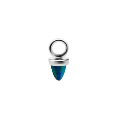 Charm Clicker Ring Anhänger Opal Titan Spike dunkelgrün blau