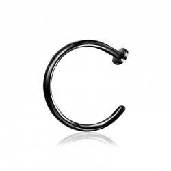 0,8mm - 1,2mm Nasenpiercing Ring offen – Schwarz, 316L Chirurgenstahl PVD