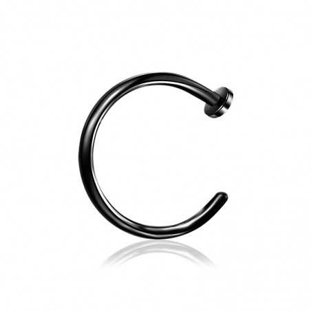 0,8mm - 1,2mm Nasenpiercing Ring offen – Schwarz, 316L Chirurgenstahl PVD