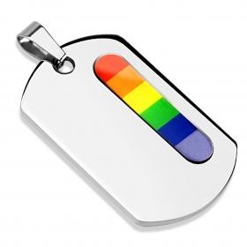 Anhänger Dog Tag Edelstahl Pride Rainbow