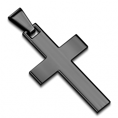 Anhänger Kreuz Edelstahl Cross schwarz