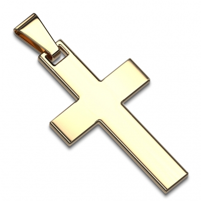 Anhänger Kreuz Edelstahl Cross gold