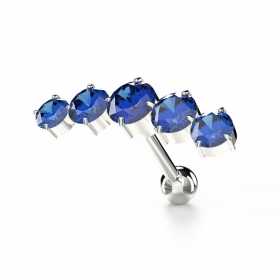 Helix Tragus Bogen 925er Silber Kristall Blau