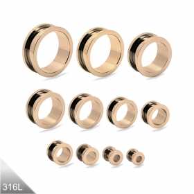 1 Paar Tunnel Stahl Classic Rosegold PVD 1 Paar Tunnel Stahl Classic Rosegold PVD