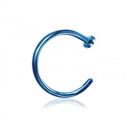 0,8mm Nasenpiercing Ring offen blau