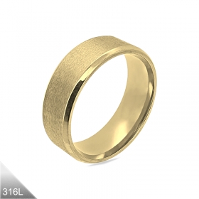 8mm Ring Bandring gold gebürstet