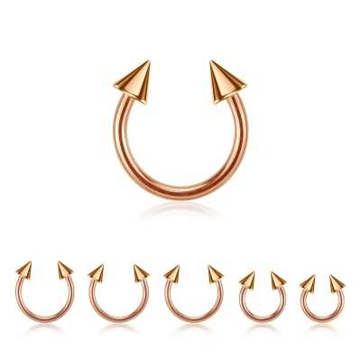 1,2mm Hufeisenring Roségold – Circular Barbell mit Schraubspitzen