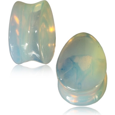 1 Paar Plug Tropfen Opal Saddle Drop poliert