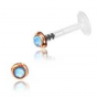 1,2mm Labret Push In PTFE Rosemessing Opal bunt schimmernd