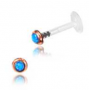 1,2mm Labret Push In PTFE Rosemessing Opal blau