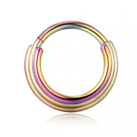 1,2mm Segmentring Clicker Regenbogen Septum 3er Ring PVD