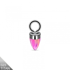 Titan Charm Clicker Ring Anhänger Opal Spike purple