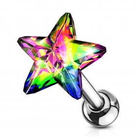 Tragus Helix Stern Star Kristall vitrail light Knorpelpiercing