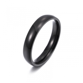 4mm Ring Bandring schwarz poliert schlicht