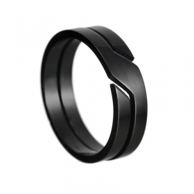 6mm Ring Bandring schwarz poliert