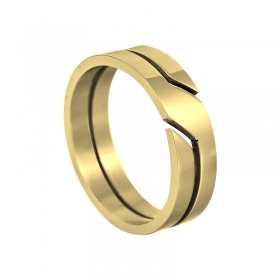6mm Ring Bandring gold poliert