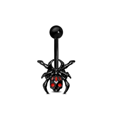 Bauchnabelpiercing Spinne Skull schwarz