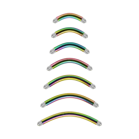 1,2mm - 1,6mm Gebogener Stab Chirurgenstahl Regenbogen – PVD-Beschichtung