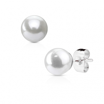 1 Paar Ohrstecker Perle elegant in 5 Größen