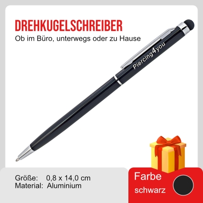 Kugelschreiber Touchscreen-Stift Drehkugelschreiber schwarz