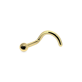 1,2mm Titan Nasenpiercing Spirale Gold Ball