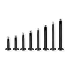 1,2mm - 1,6mm Labretstab Chirurgenstahl Schwarz – PVD-Beschichtung