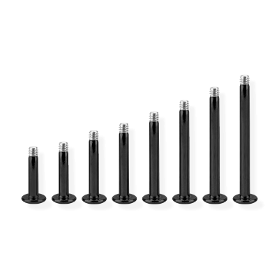 1,2mm - 1,6mm Labretstab Chirurgenstahl Schwarz – PVD-Beschichtung