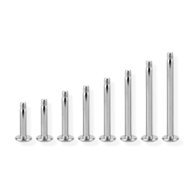 1,2mm Labretstab G23 Titan – Silber, Außengewinde für Schraubkugeln