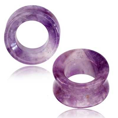 1 Paar Tunnel Amethyst Saddle Sattel Concav