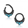 1,2mm Segmentring Clicker schwarz Turquoise Kugeln