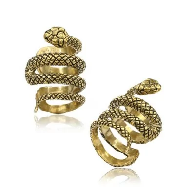 Ohrklemme Dreadschmuck Messing Schlange Snake