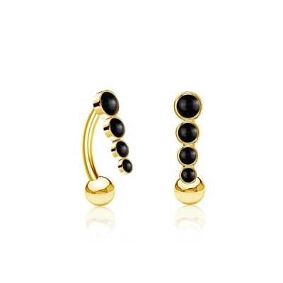 Bauchnabelpiercing Reverse gold Onyx