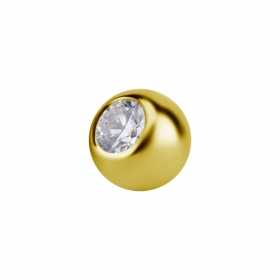 18K Gold 1,2mm Kugel Ball mit Premium Zirkonia 2,5 oder 3mm