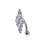 Titan Bauchnabelpiercing Reverse Innengewinde Kristall klar/AB