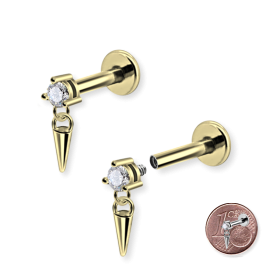 1,2mm Labret Innengewinde Coni Kristall Spitz Anhänger 1,2mm Labret Innengewinde Coni Kristall Spitz Anhänger