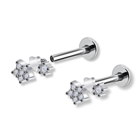 1,2mm Labret Innengewinde Three Stars Sterne 1,2mm Labret Innengewinde Three Stars Sterne