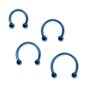 1,6mm Hufeisenring Blau mit Schraubkugeln – Circular Barbell PVD