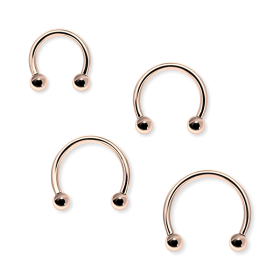 1mm Hufeisenring Roségold mit Schraubkugeln – Circular Barbell PVD