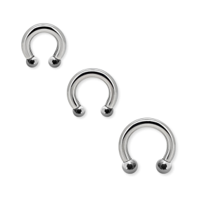 2mm - 10mm Hufeisenring silber Ball Circular Barbell für gedehnte Piercings