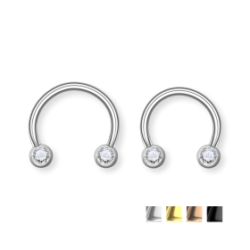 1,2mm Hufeisenring Front Facing Kristall – Stilvoller Look für dein Septum