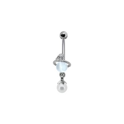 Vertikaler Helix-Piercingstab mit Planet, Stern & Perlen Vertikaler Helix-Piercingstab mit Planet, Stern & Perlen