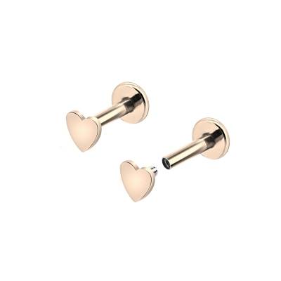 1,2mm Labret Innengewinde mit flachem Herz – Flat Back, viele Farben 1,2mm Labret Innengewinde mit flachem Herz – Flat Back, viele Farben