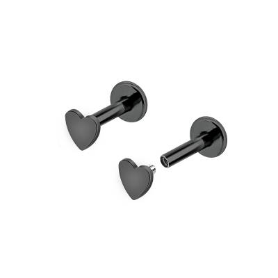 1,2mm Labret Innengewinde mit flachem Herz – Flat Back, viele Farben 1,2mm Labret Innengewinde mit flachem Herz – Flat Back, viele Farben