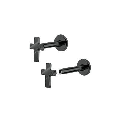 1,2mm Labret Innengewinde mit flachem Kreuz – Flat Back, viele Farben 1,2mm Labret Innengewinde mit flachem Kreuz – Flat Back, viele Farben