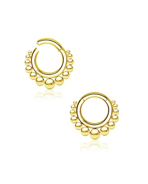 2mm Segmentring Clicker Gold Tribal Kugeln – 8mm & 10mm