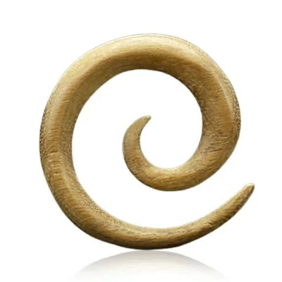 1 Paar Dehnschmuck Spirale Akazie Wood – Expander, 4 mm / 6 mm
