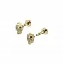 1,2mm Labret 3D Totenkopf aus 316L Chirurgenstahl Flat Back Earring