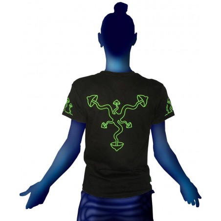 T-Shirt Symbol Print T  UV Lime Shrooms S
