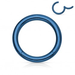 0,9mm - 1,2mm Segmentring Clicker blau PVD